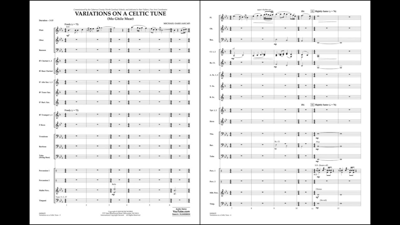Variations on a Celtic Tune (Mo Ghile Mear) by Michael Oare