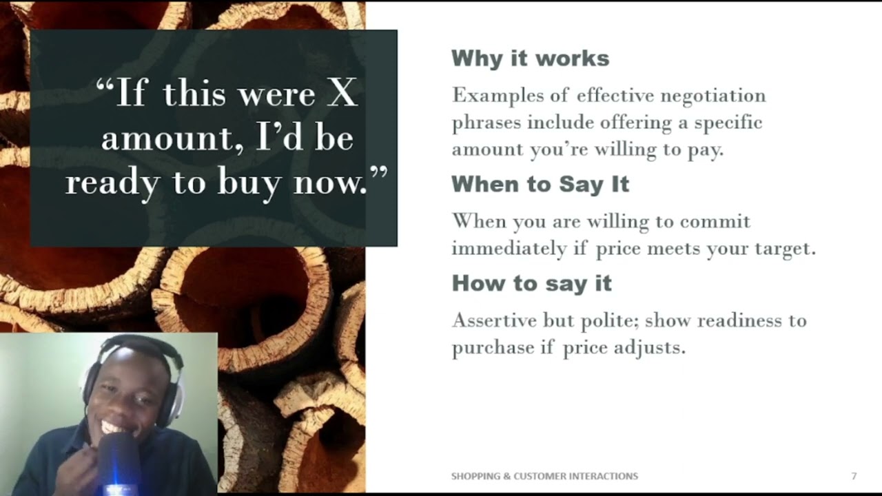 SHOPPING AND CUSTOMER INTERACTIONS - Phrases To Use When Comparing Prices Or Asking For Discounts.
