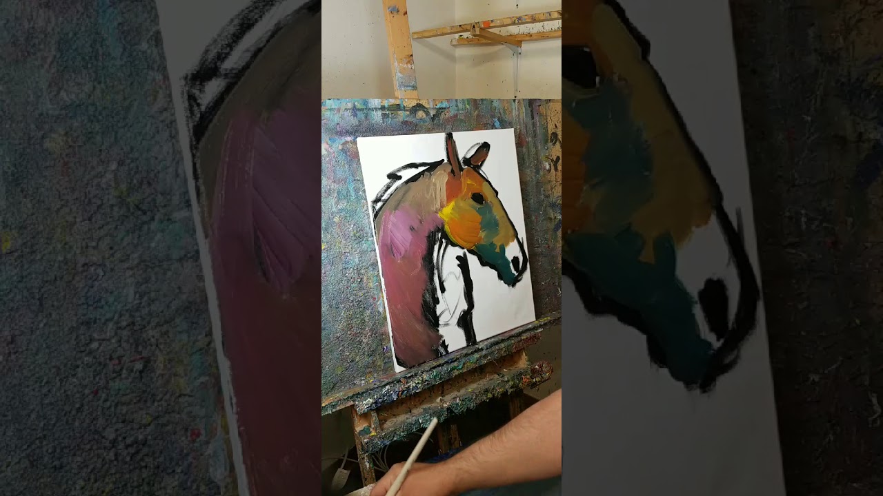 How To Paint A Horse In Loose Brush Oil Painting - Artist Jose Trujillo
