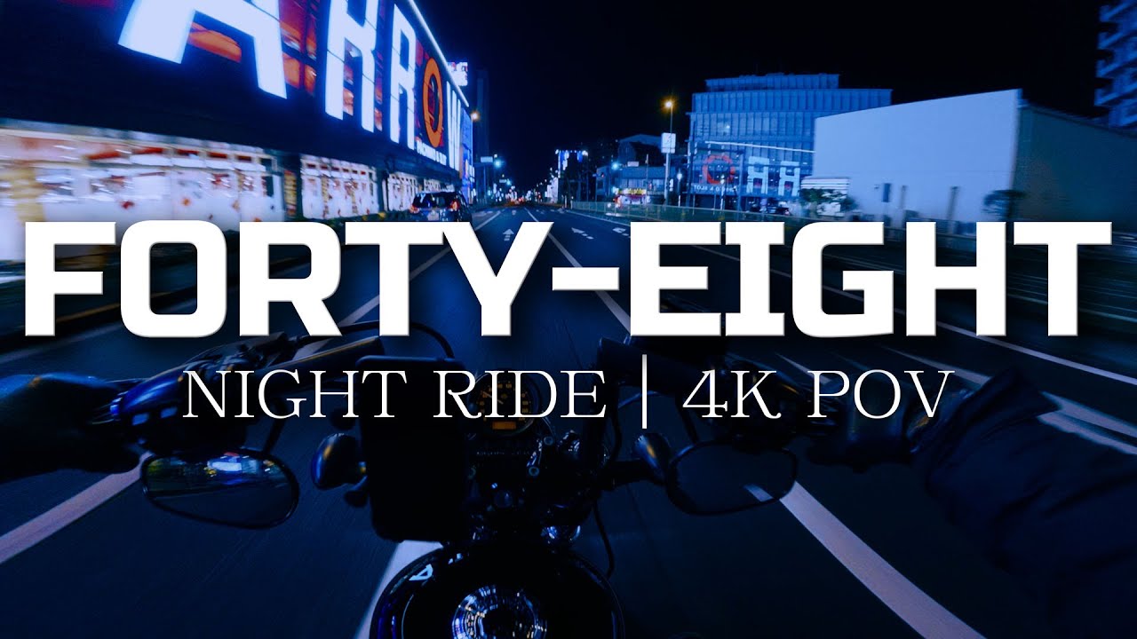 Night Ride in Japan 🇯🇵 Harley-Davidson Forty-Eight [Pure Engine Sound ASMR]