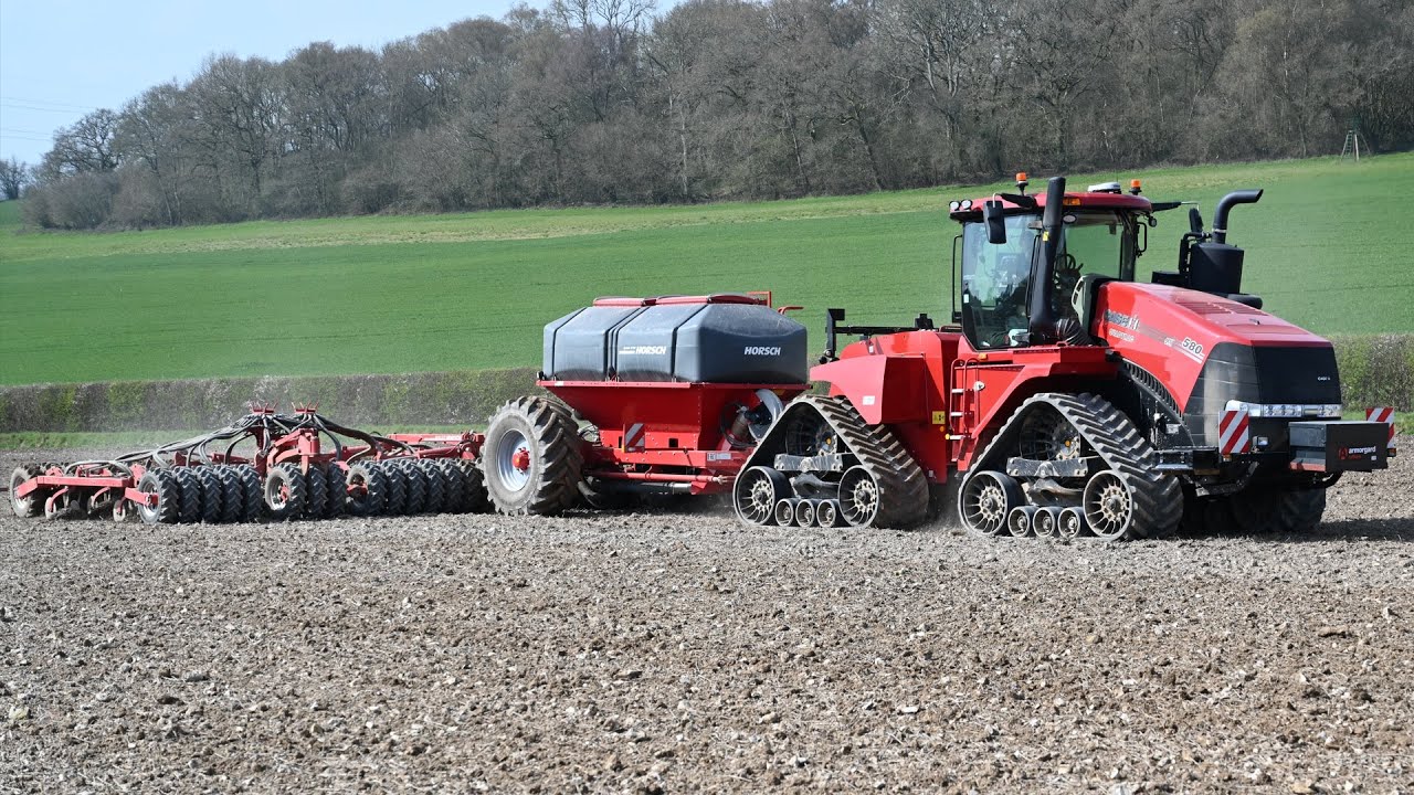 Drilling Barley with NEW Case IH Quadrac and Horsch Sprinter 12m drill