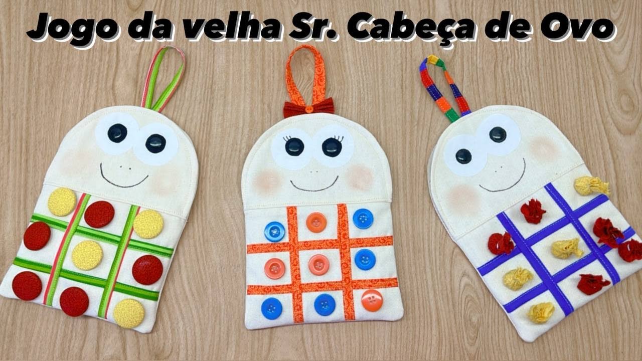 Como Fazer Jogo da Velha (Dia das Crianças) Super Fácil - Molde Gátis - Costura Criativa DIY