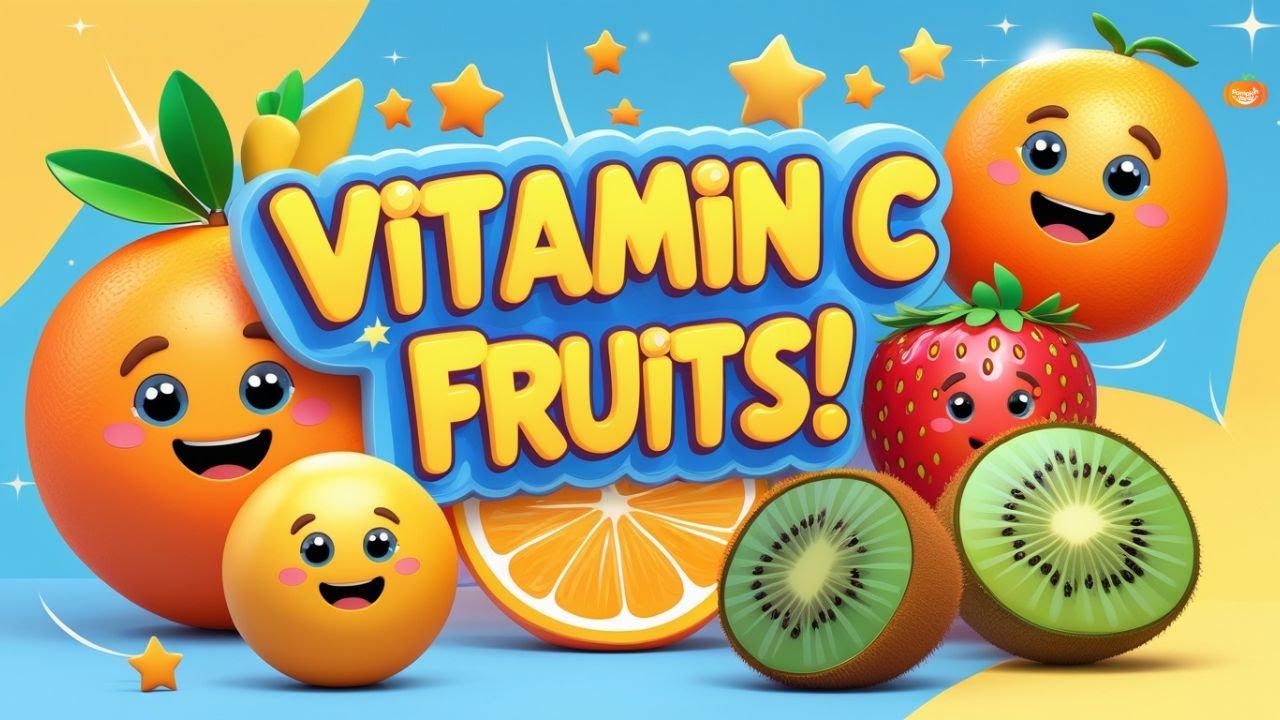Vitamin C Fruits Song for Kids 🍊🍓 | Learn Healthy Fruits for Kids | Learn Nutrition | Pumpkin Yards