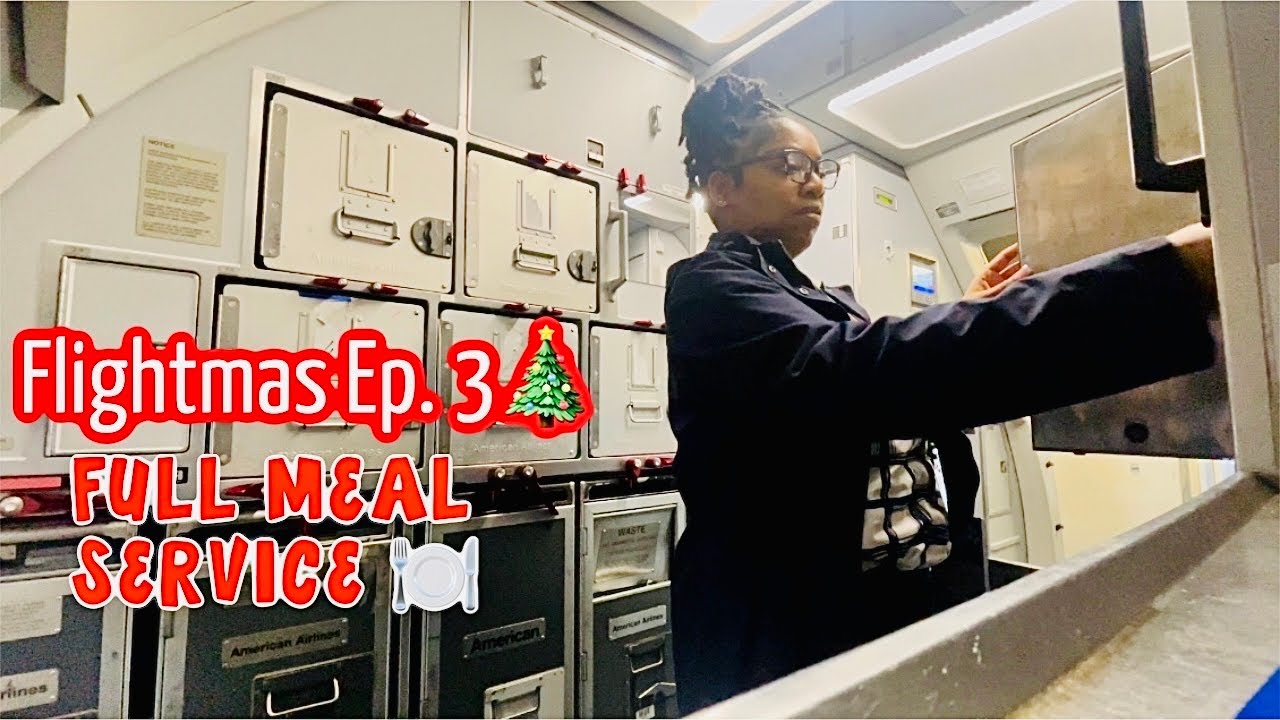 Life Of A Flight Attendant: FIRST CLASS GALLEY PREP & MEAL SERVICE 🍽️ | 25 Days Of Flightmas ✈️🎄