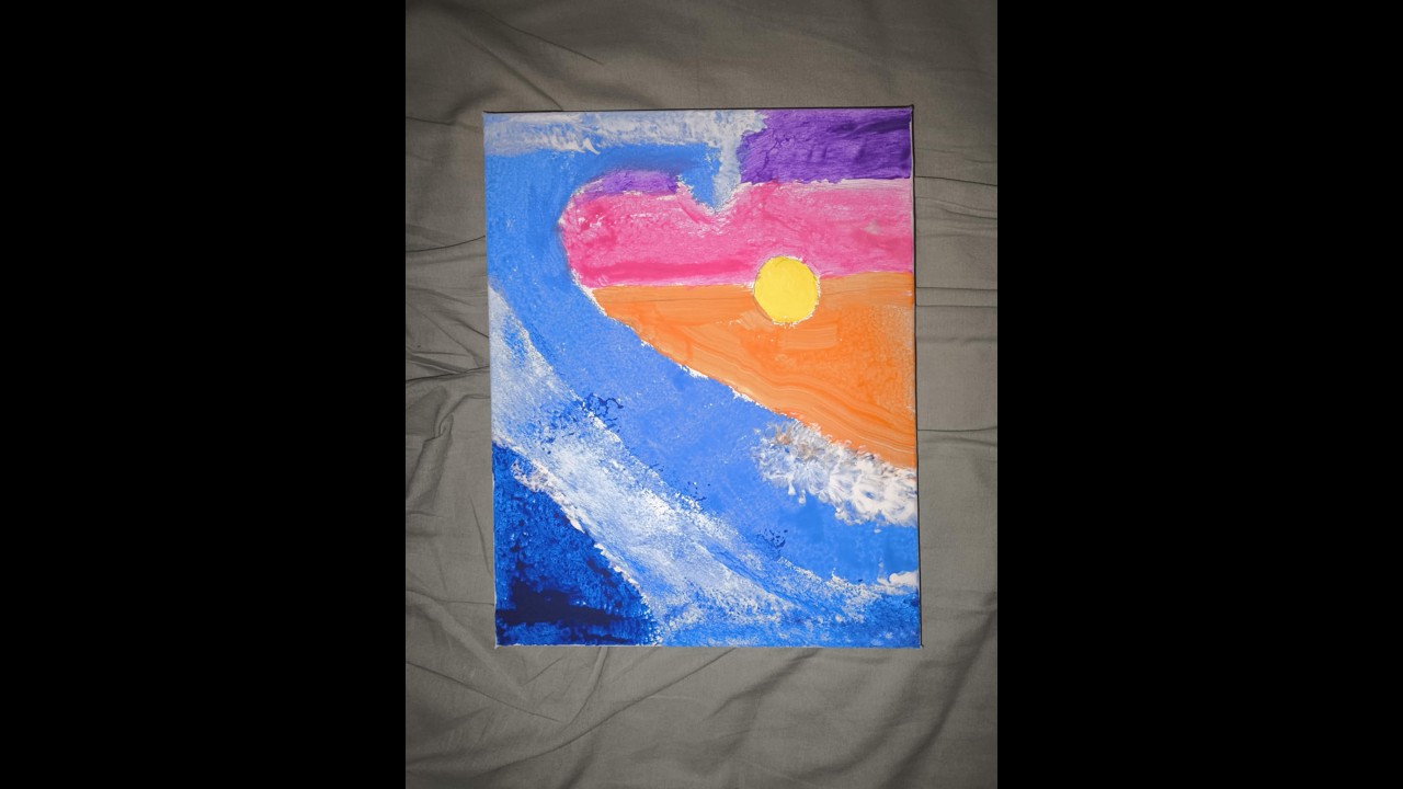 The sunset and a huge breaking wave
