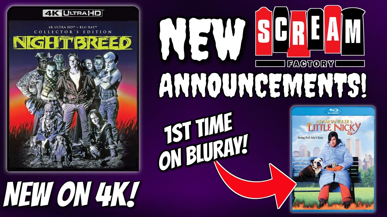 SCREAM Factory August 2023 ANNOUCEMENTS! - Nightbreed 4K And LITTLE Nicky ON Bluray!