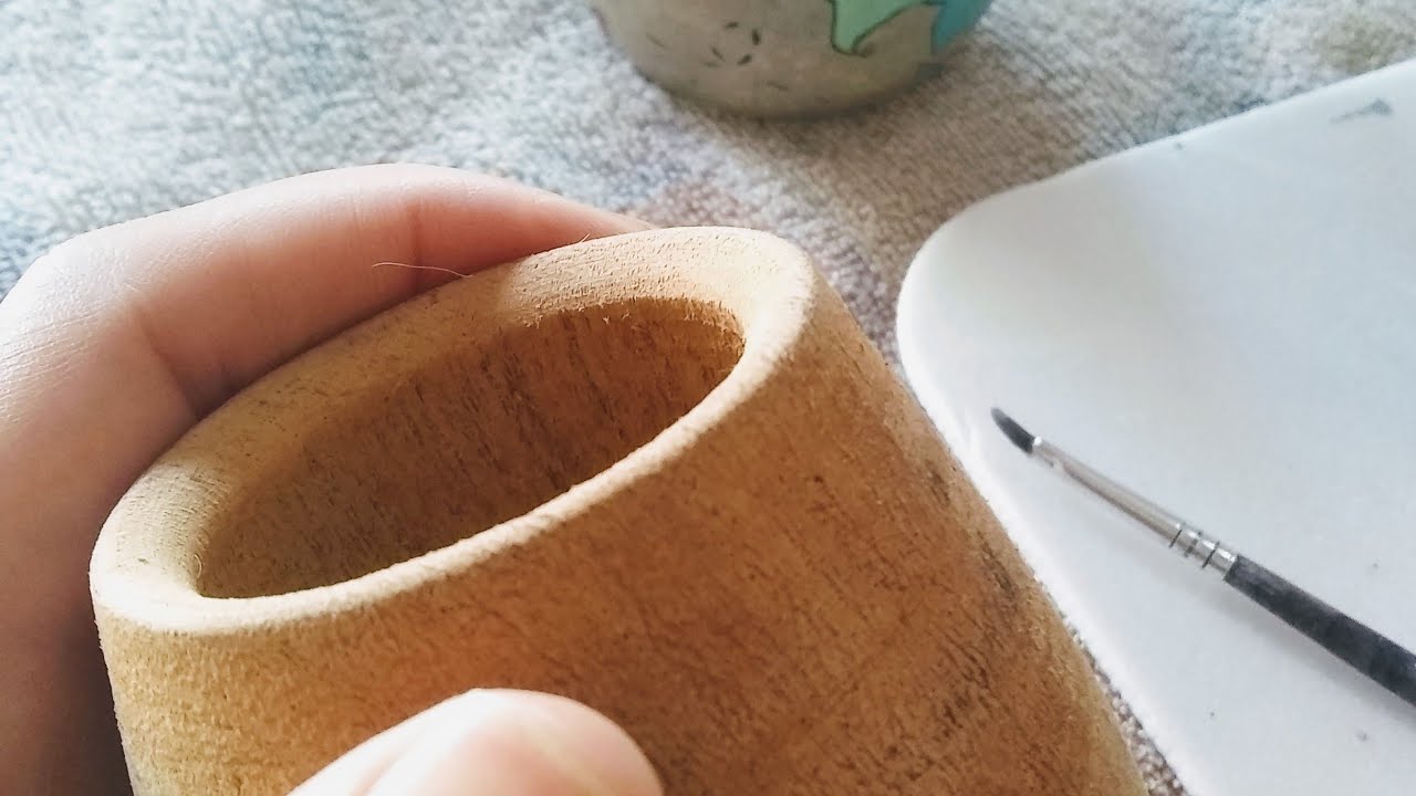 COMO PINTAR UN MATE DE MADERA 🎨🖌️💚