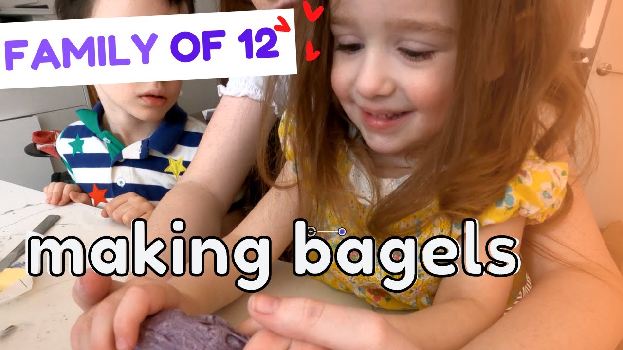 Mom of 10 🤍 Making Blueberry Bagels with my Daughters! 😊 (with a smidge of homeschool) #reallife
