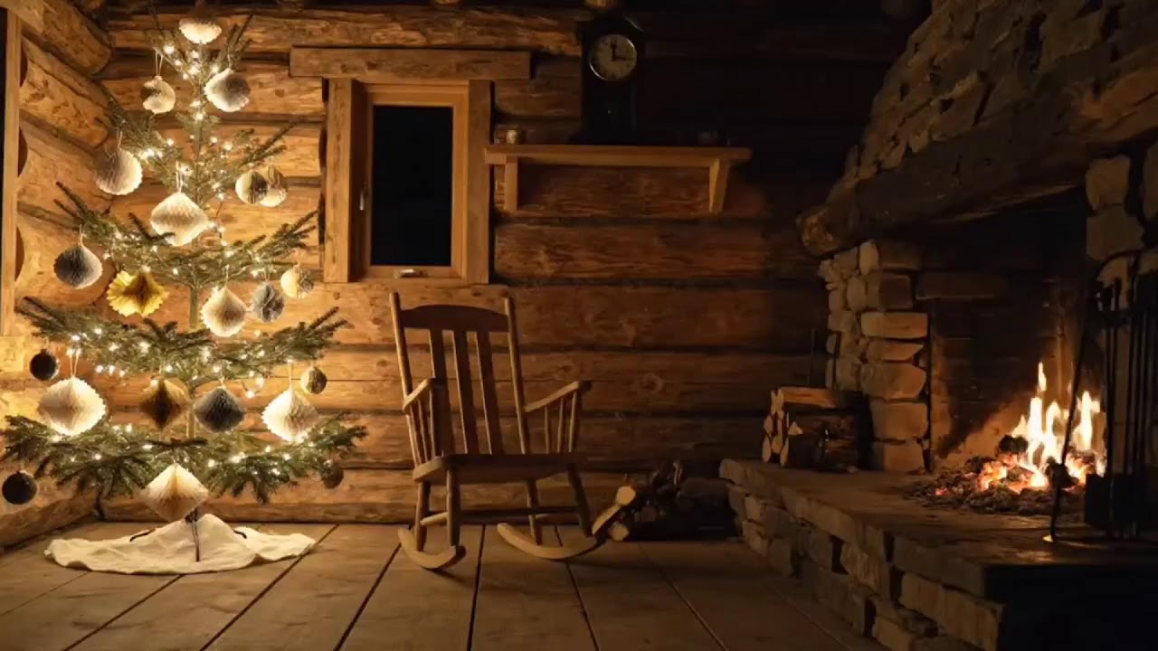Midnight Cabin Snowfall – Soft Christmas Jazz with Warm Piano and Gentle Brushes