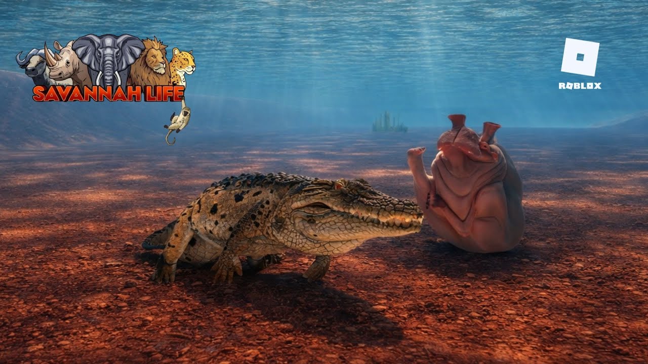 LUTEI CONTRA UM HIPPO! Crocodilo - Savannah Life (Roblox)