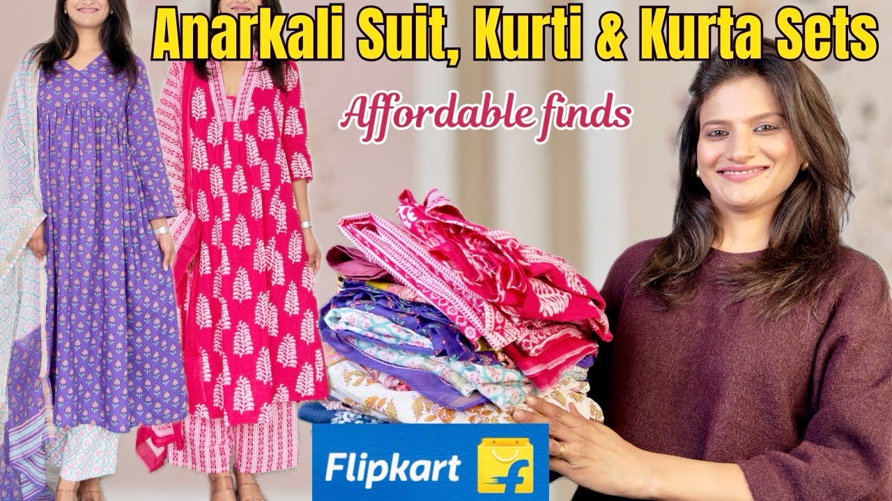Anarkali kurta set haul, Short kurti & Kurta haul l Daily wear & Office wear kurta set Flipkart 