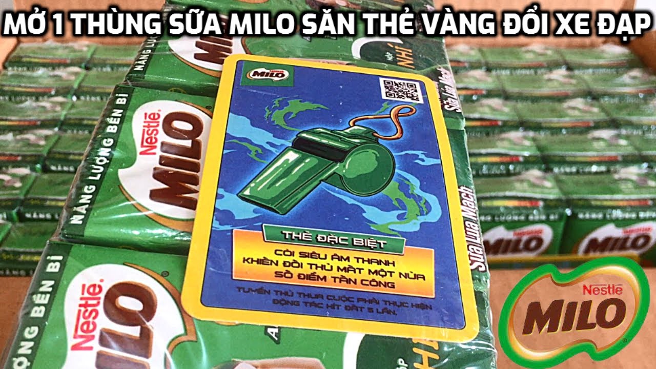 Mở 1 Th&ugrave;ng Sữa Milo Săn Thẻ V&agrave;ng Đổi Xe Đạp V&agrave; Minigame Tặng Hết Thẻ Cho FAN