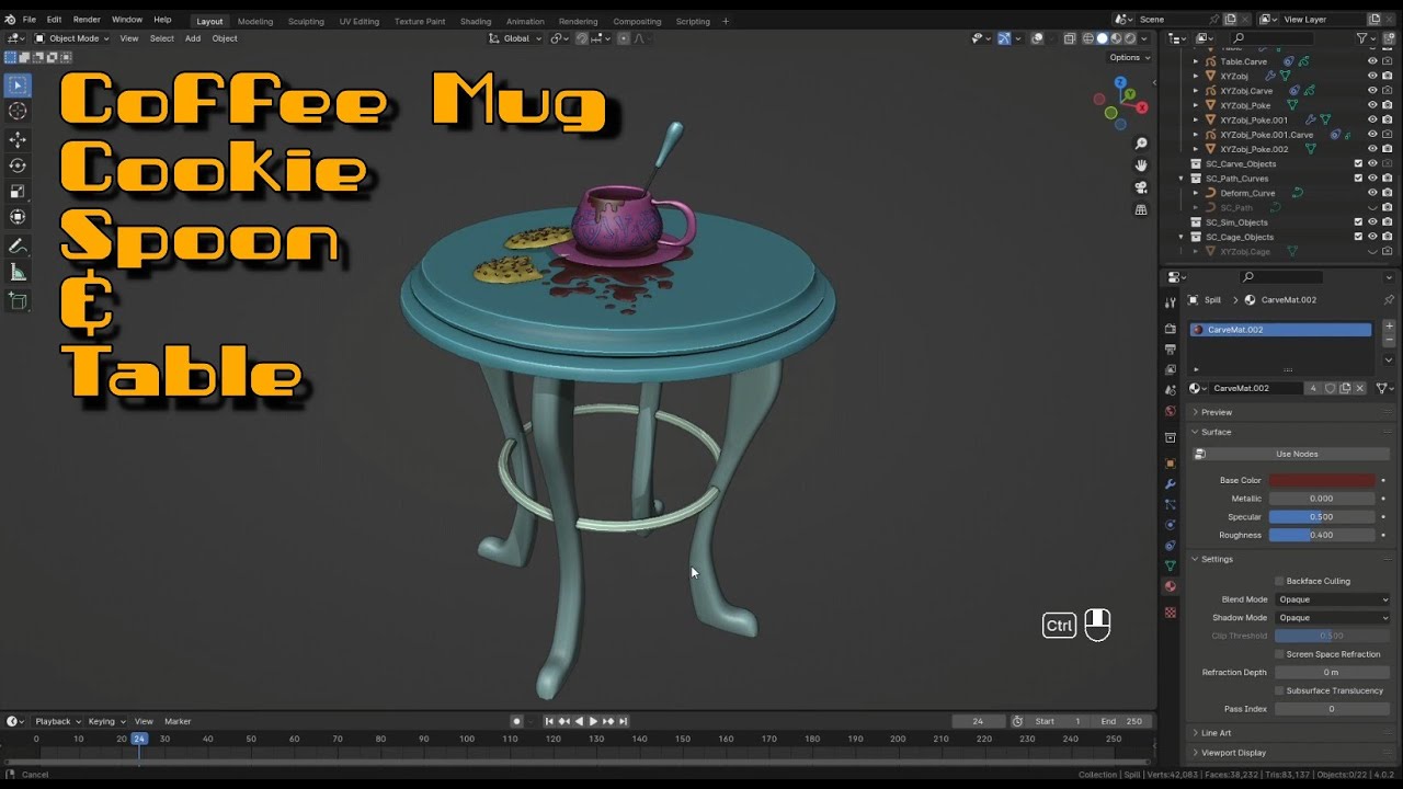 SketchN'Carve Tutorial: Coffee Mug, Cookie, Spoon & Table