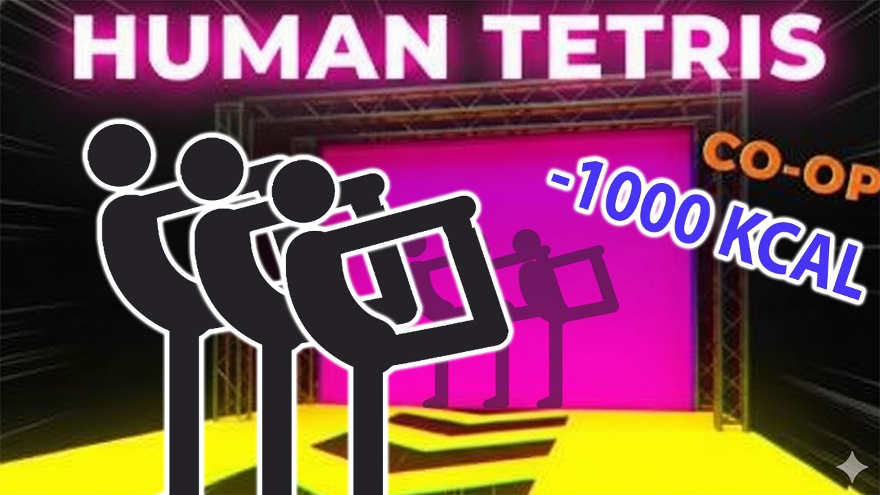 HUMAN TETRIS CO-OP x 3 PlayerImmersiveInteractive Warm Up | -1000 kcal | HARD LEVEL