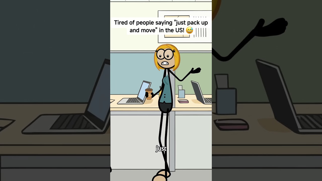 Tired of people saying &ldquo;just pack up and move&rdquo; in the US 😅 #animation #usa #costofliving #reality