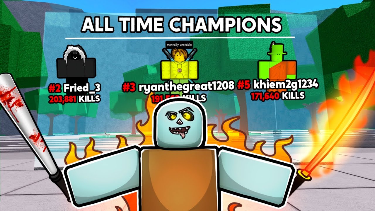 Hunting ALL TIME CHAMPIONS in The Strongest Battlegrounds..