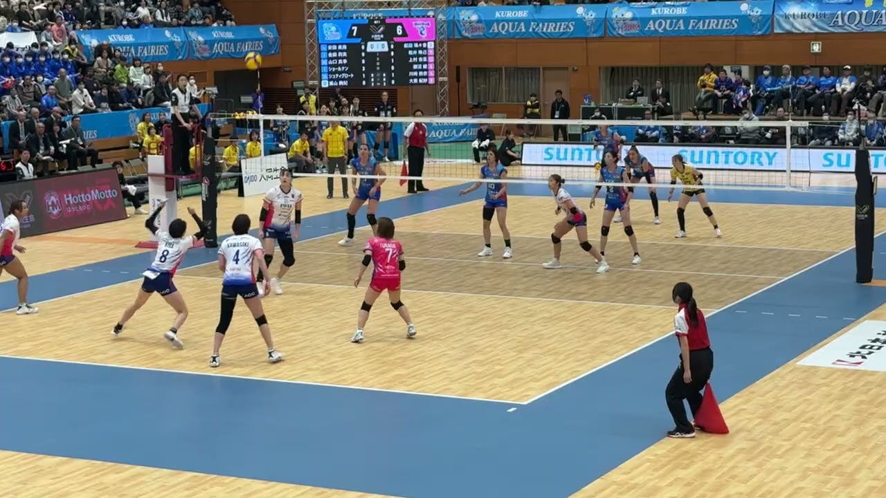 SVリーグ、2/22、2ゲーム、1セット,黒部アクアフェアリーズ VS PFU石川