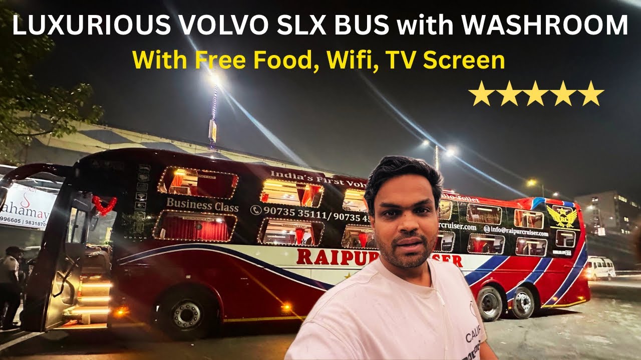 LUXURIOUS Volvo 9600 SLX Multi Axle AC Sleeper Business Class Bus with Toilet, Free Food, TV, Wifi
