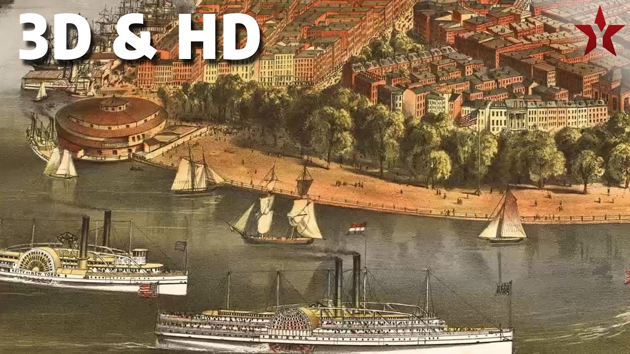 Beautiful Old 3D Maps of New York City - Hi Res & Aerial Views from 1865-1904