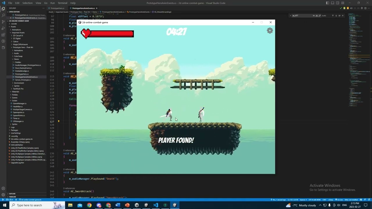 2D Multiplayer Combat Game Demo - Made with Unity and Netcode for GameObjects