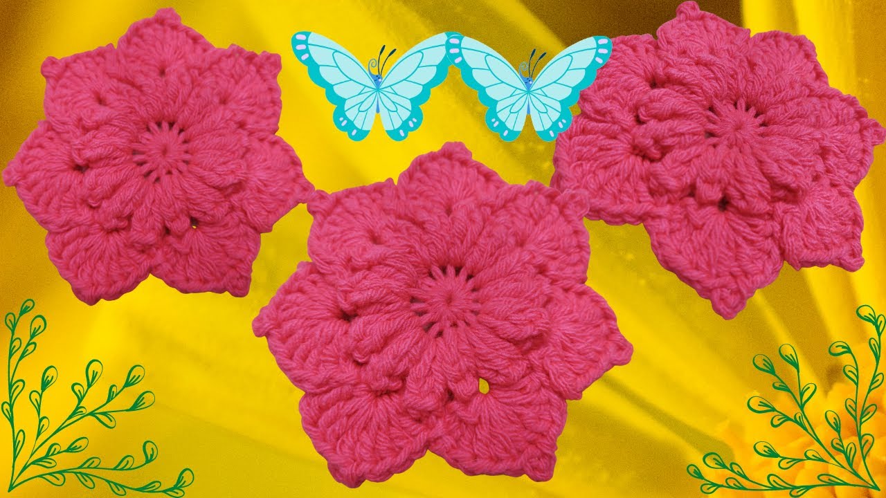 FLOR tejida a crochet paso a paso en español  #crochet #ideasdenegocio #crochê #flor flower