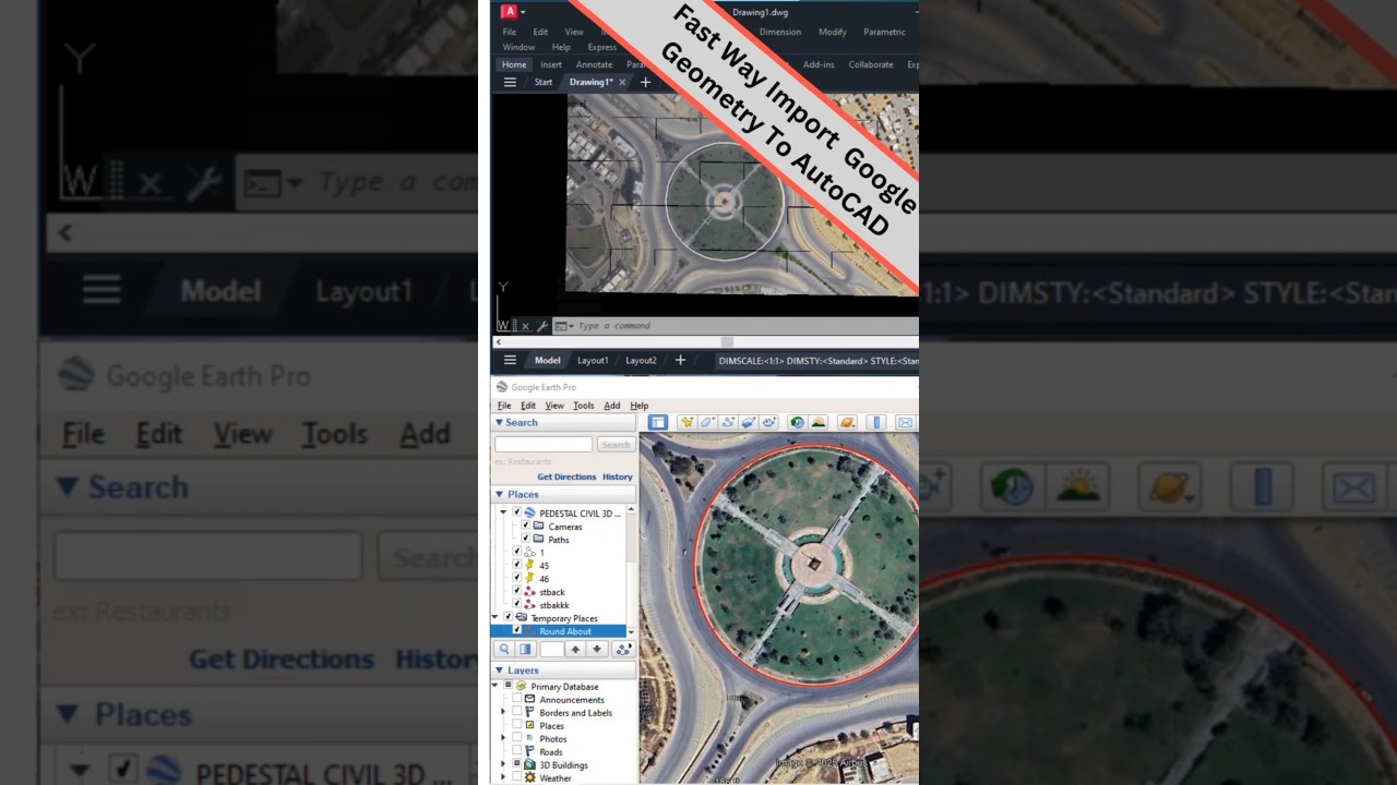 Import Google Earth Geometry to AutoCAD in Seconds! #AutoCADTips #GoogleEarth #LISP