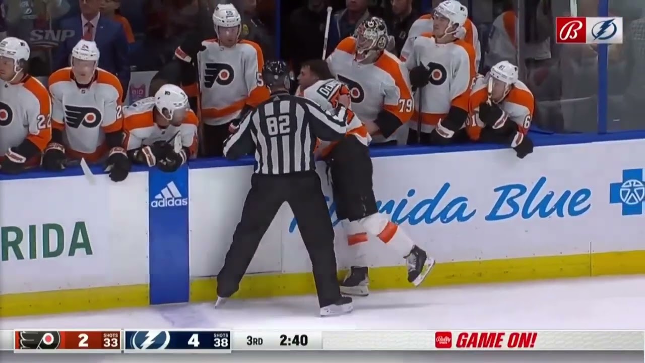 Tony DeAngleo spears Corey Perry in groin