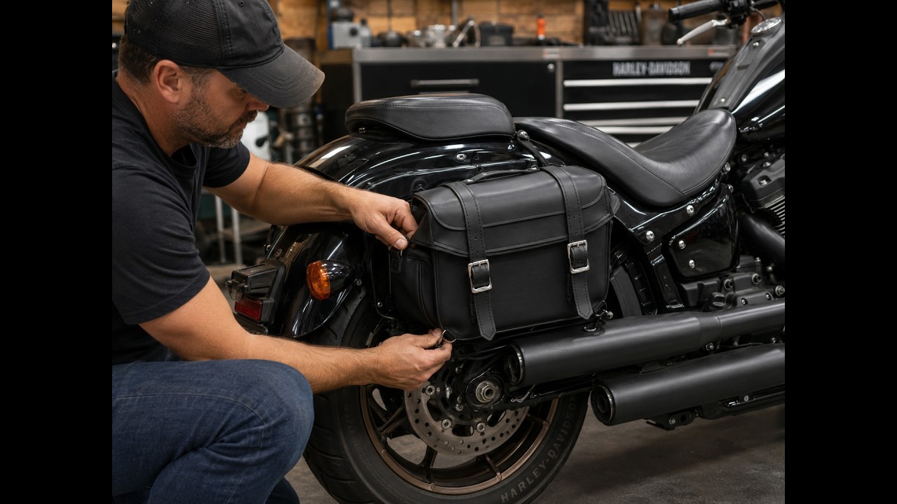 FrostGear Small Sissy Bar Bag with Cooler Insert - Shop Now #danielsmart #leatherbag