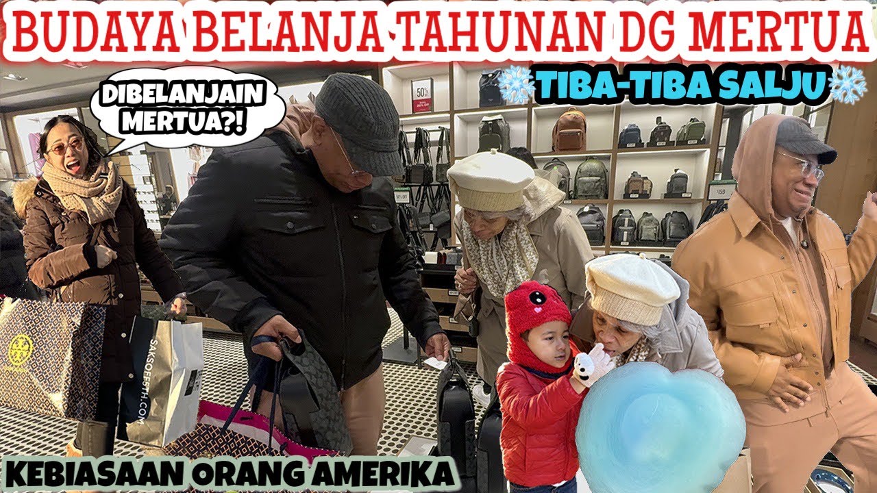 KEBUDAYAAN TAHUNAN ORANG AMERIKA| BELANJA BARENG MERTUA TIBA2 TURUN SALJU & TIBA2 PULANG