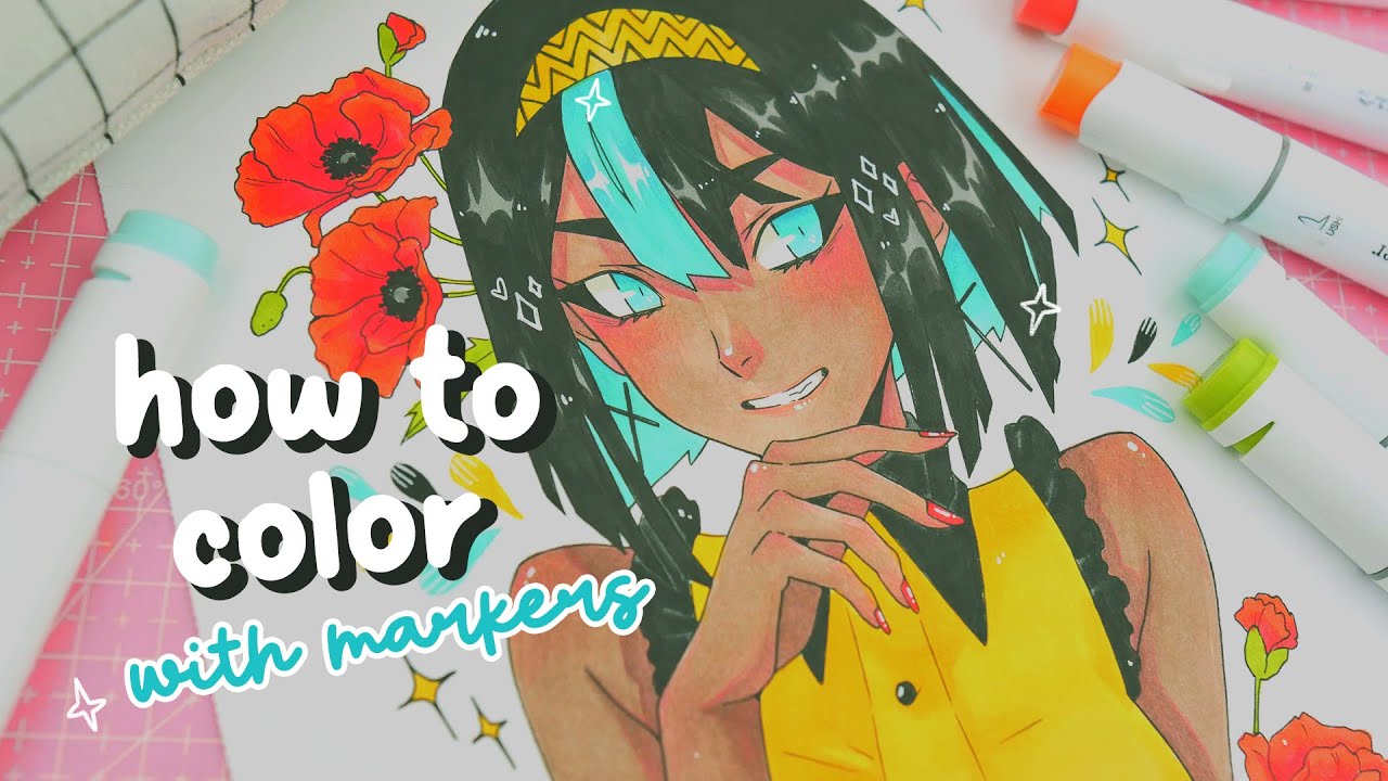 🌈 how I colour with ohuhu markers // tutorial ✨