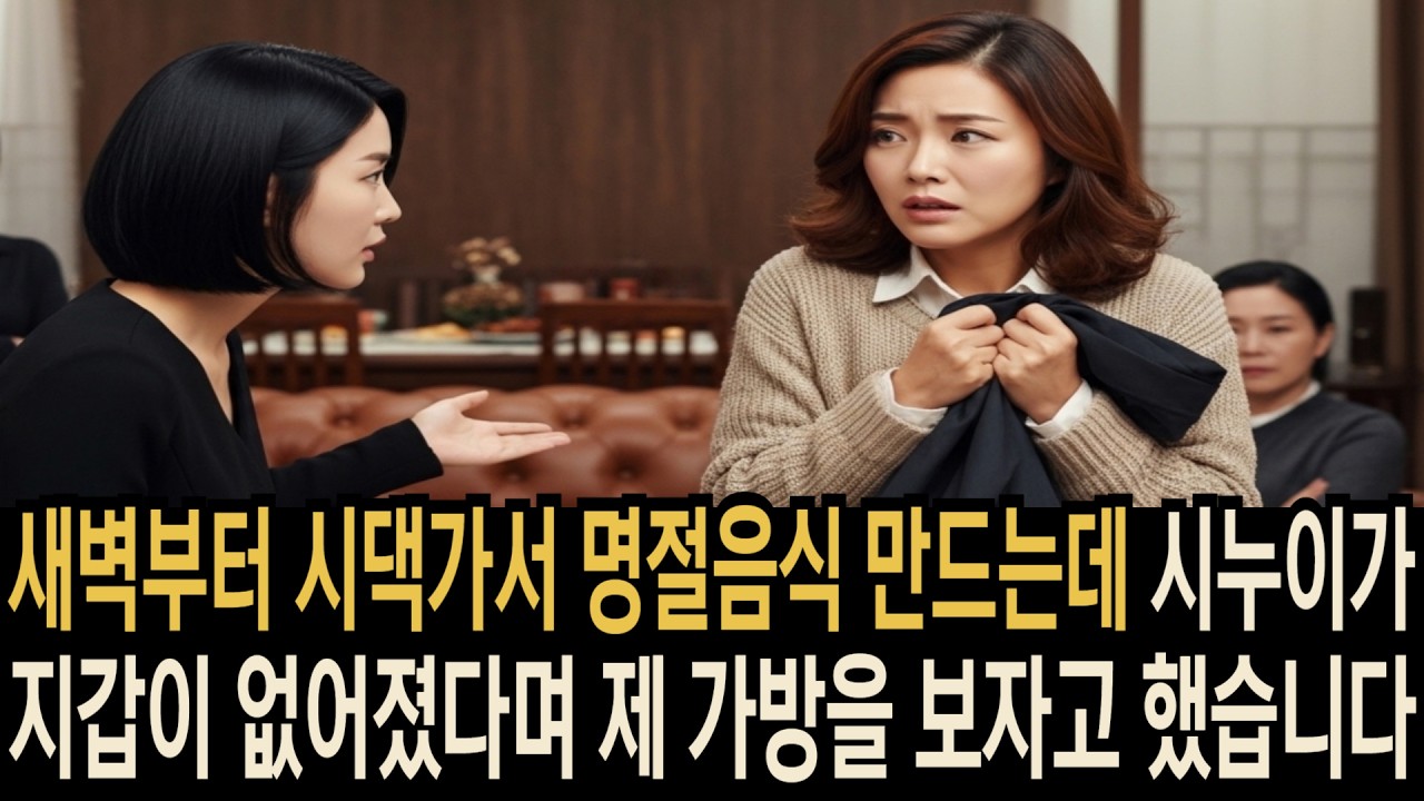 명절날 지갑 없어졌다던 시누이, 제 가방부터 확인해 보자고 했습니다 #사연의자 #시댁갈등 #명절스트레스 #며느리이야기 #가족관계 #공감사연