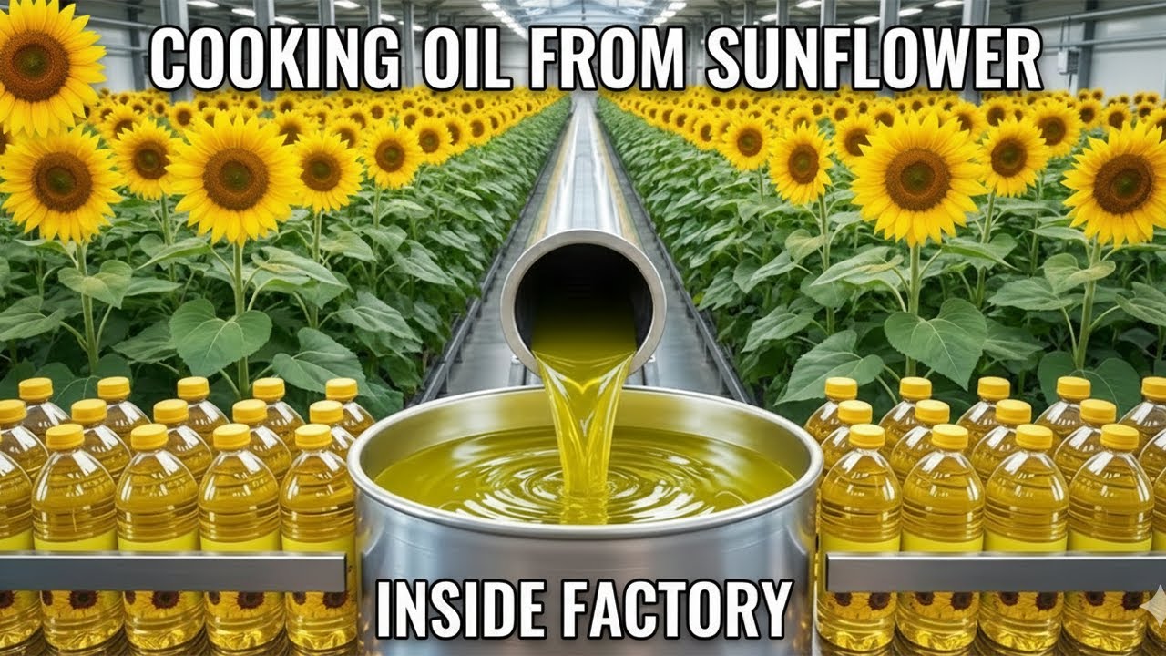 Inside the Sunflower Oil Factory – From Sunflower Seeds to Golden Cooking Oil (Full Process) 🌻