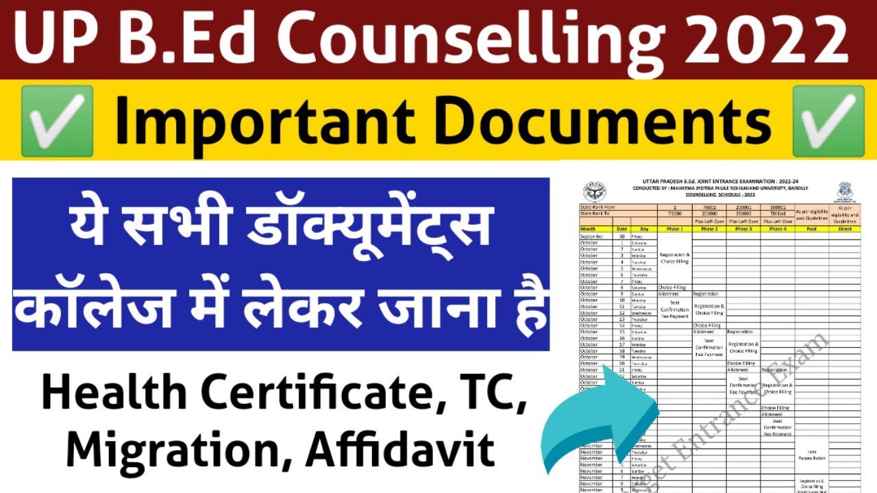 up bed Counselling documents 2022| up bed Counselling process 2022| up bed counselling documents