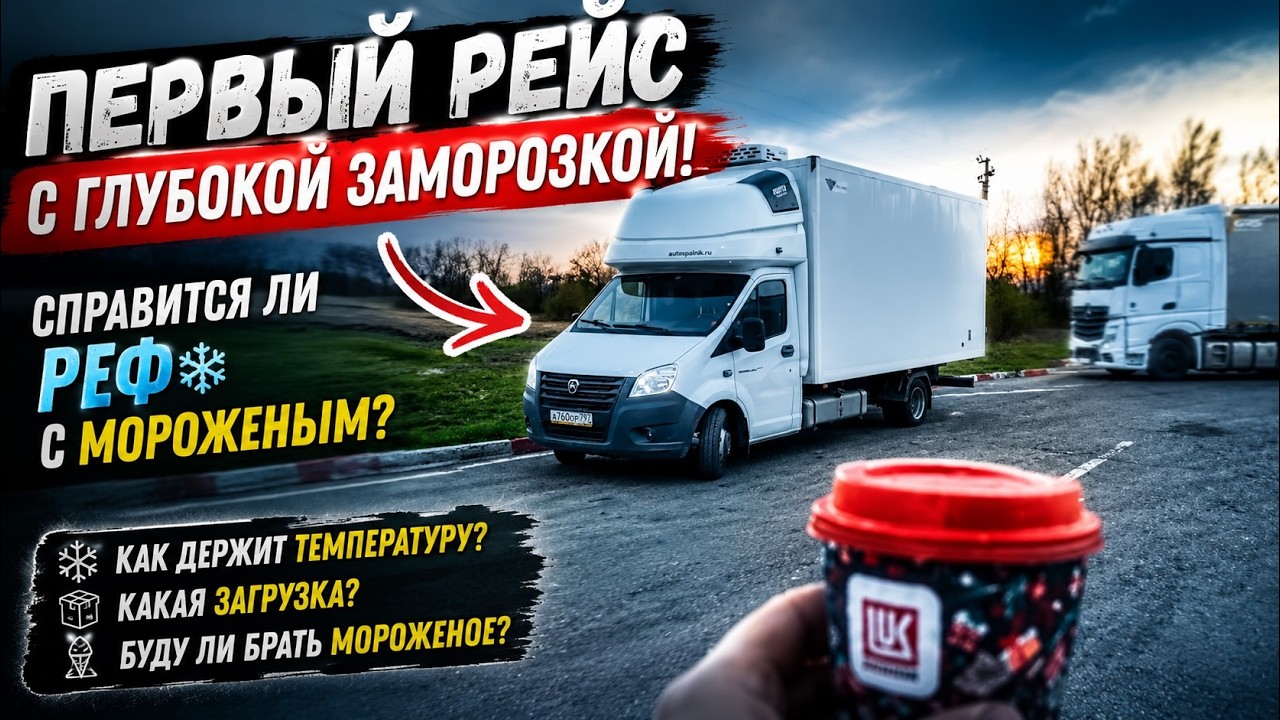 Первый рейс с заморозкой ГАЗель NEXT G 2,5 Рефрижератор