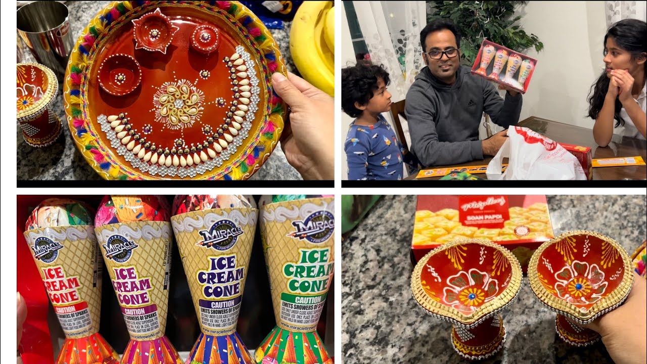 ইণ্ডিয়াবাজারে বাচ্চাদের নিয়ে গেলাম বাজি কিনতে.আমেরিকায় বাজির দাম কেমন?কিনলাম প্রদীপ,মিষ্টি ও বাজি