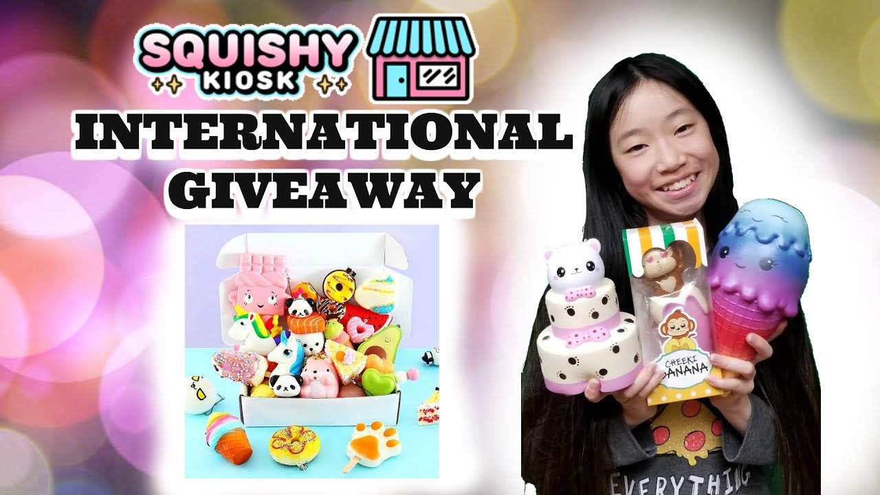 FIRST SQUISHY PACKAGE EVER FROM SQUISHY KIOSK PLUS INTERNATIONAL GIVEAWAY!!! KAWAII SQUISHIES
