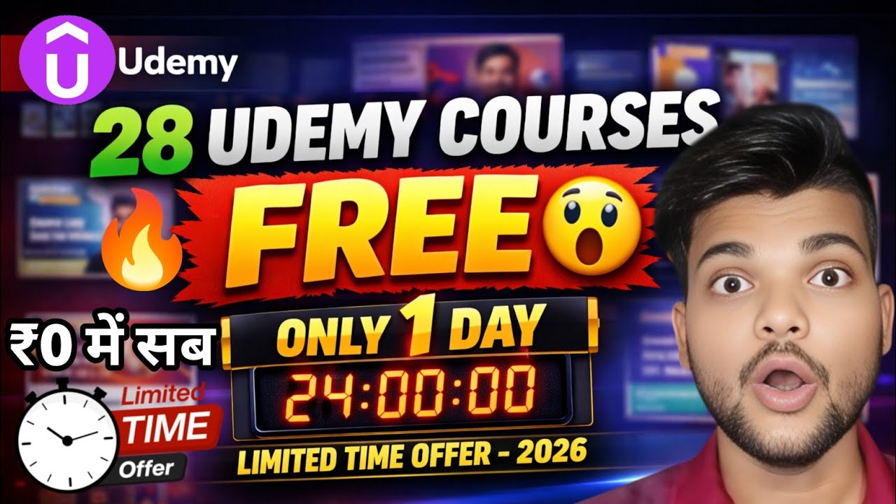 😱 Udemy Shock! 28 Premium Courses FREE Today Only | Worth ₹50,000+ | Data Science, AI, Python, Java