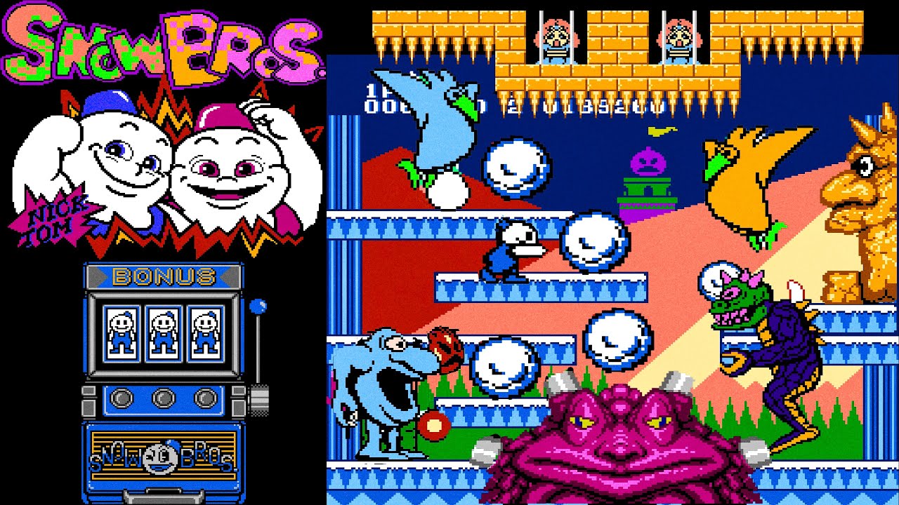 Snow Bros. (1990) NES Complete Walkthrough - No Death! [4K]