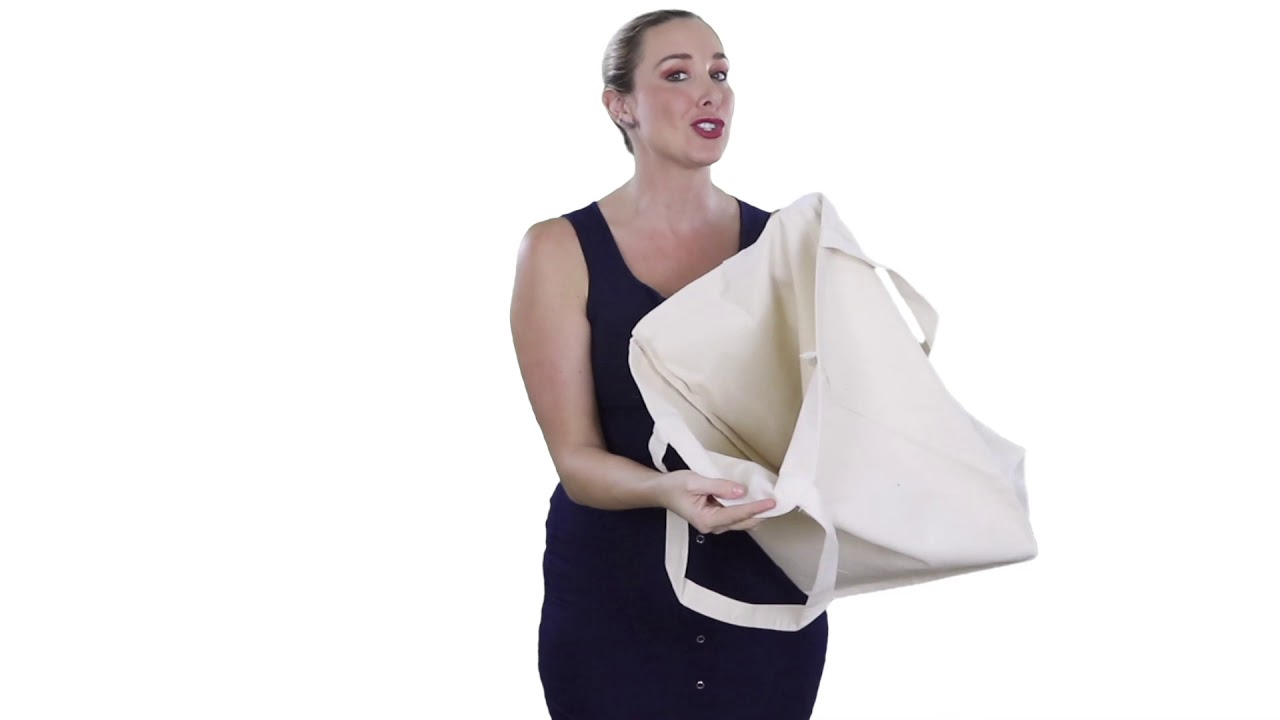 LARGE HEAVY CANVAS TOTE BAGS WITH HOOK AND LOOP CLOSURE