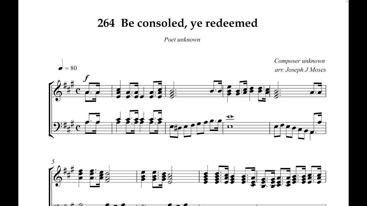 Hymn Collection 264   Be consoled, ye redeemed