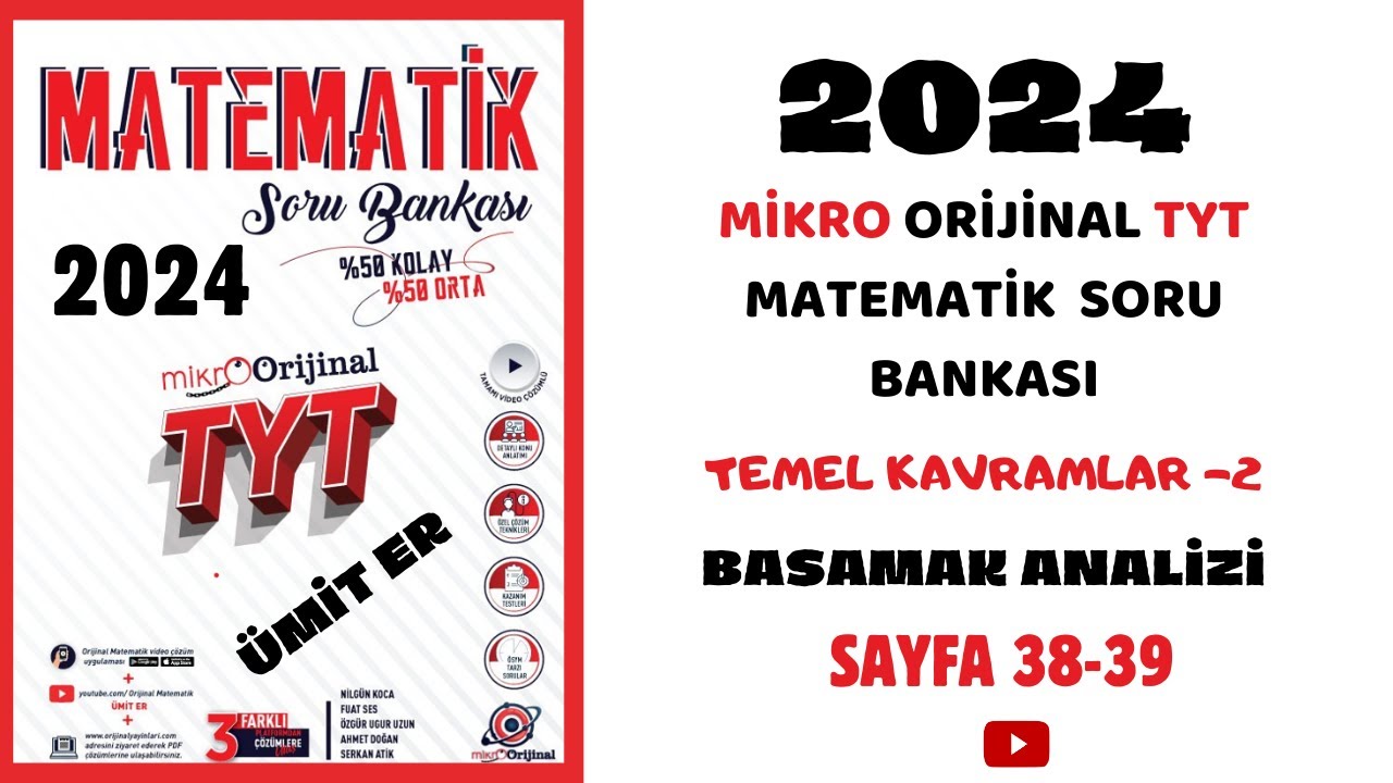 MİKRO TYT SORU BANKASI | TEMEL KAVRAMLAR | Syf 38-39 |@umiter55  #yks2024