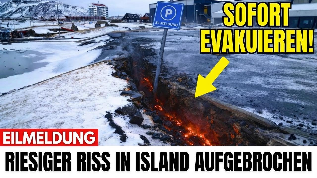 Gerade eben: Island reißt auf! Ein riesiger Spalt breitet sich rasend schnell aus!