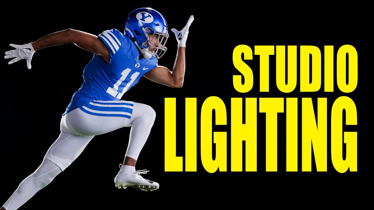 Football Photoday Studio Lighting - BYU Photo