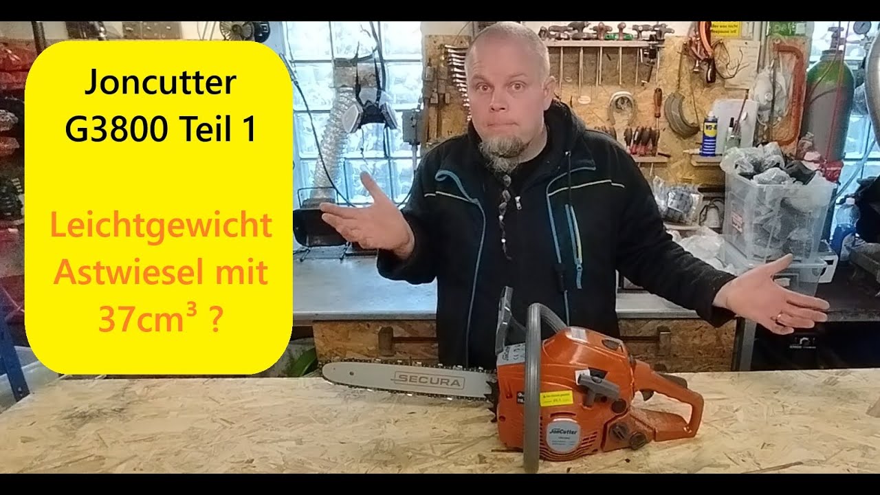 Joncutter G3800 Teil 1 - Unboxing & 1. Test der leichten 37cc Benzin Kettensäge by Holzfforma