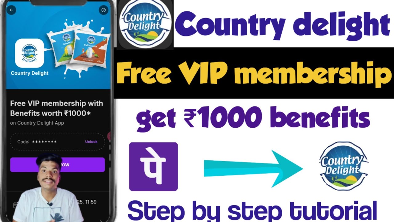 Country delight free VIP membership | country delight phonepe offer | country delight phonepe reward