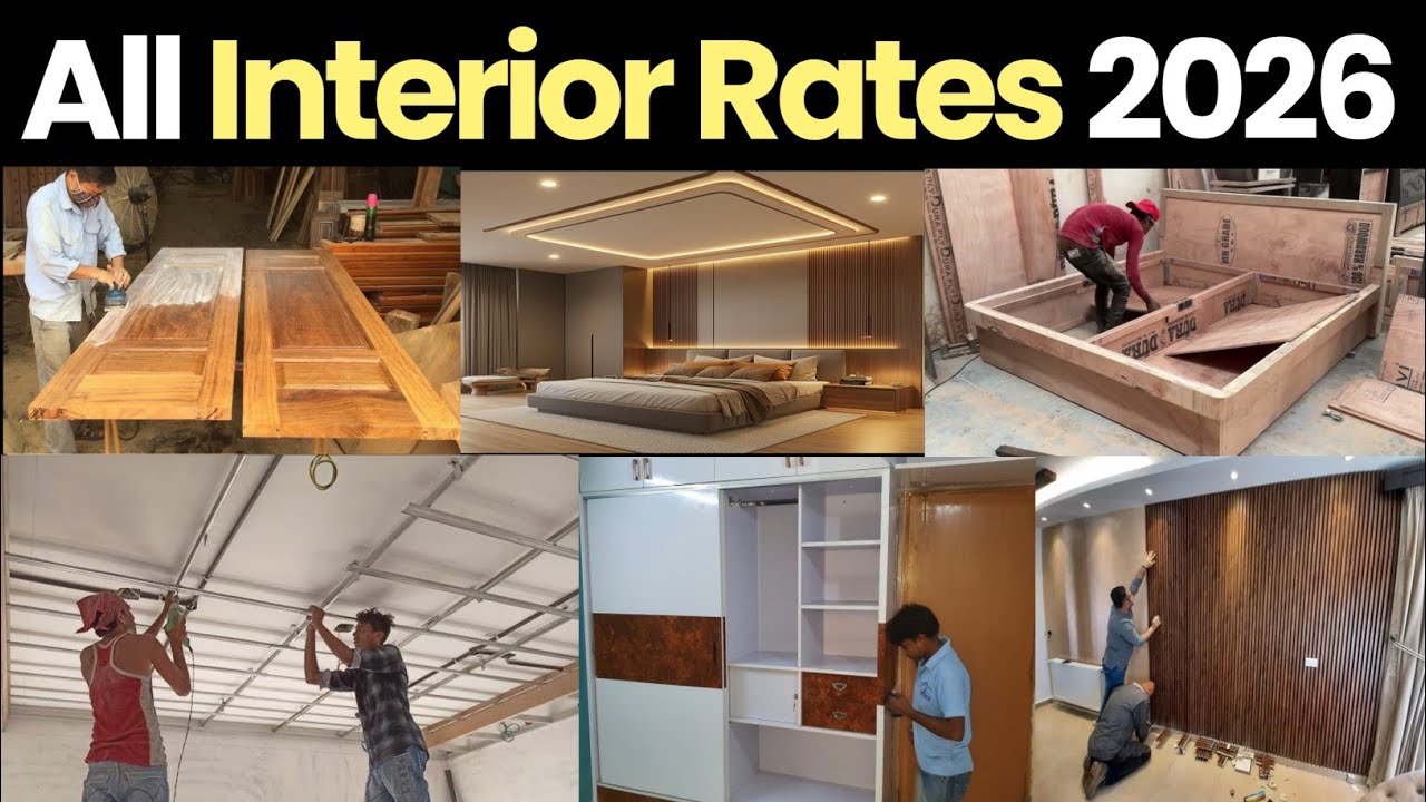 Interior Work Labour Rates 2026 | घर के इंटीरियर का सारा लेबर खर्च | Paint, POP, Furniture, Flooring