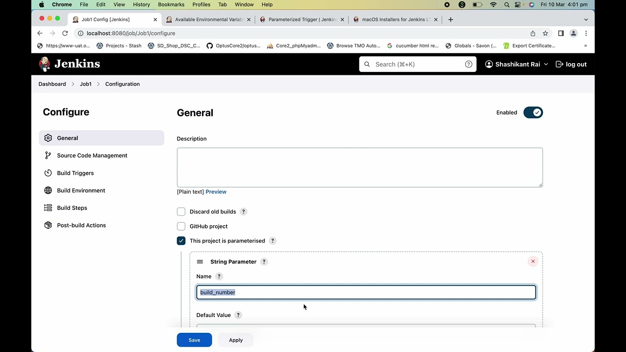 Jenkins Job Parametrisation - How to Pass Parameters to downstream Job