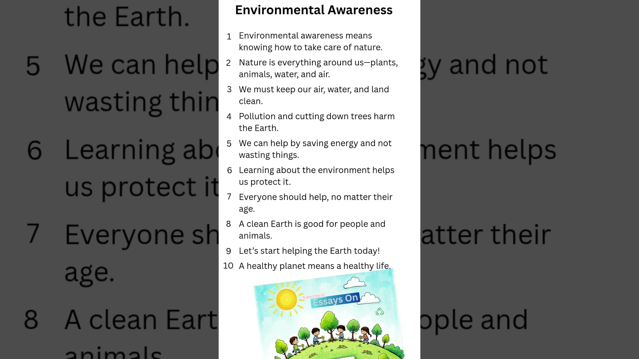 10 Easy Lines on Environmental Awareness | Save Earth Short Video 🌍