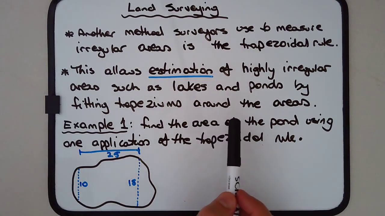 How to use the Trapezoidal rule to estimate irregular land area in surveying (with example)