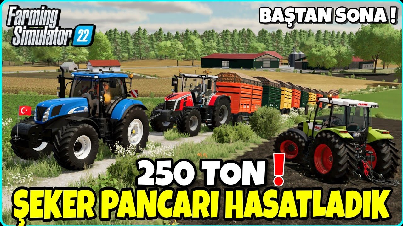 250 TON PANCARI TRAKTÖRLER ÇEKEMEDİ ❗️ FS22 BAŞTAN SONA ŞEKER PANCARI HASADI #farming